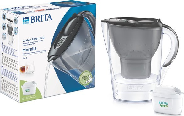 Brita Marella+1 Maxtra Pro filterkanna (2,4 l, grafitfärgad) (1052794) | Köksutrustning - Vattenfiltrering - Vattenfiltreringskanna | GameStuff
