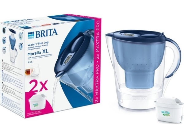 Filterkanne Brita Wasserfilterbehälter Brita Marella Xl, 3,5 L, Blau