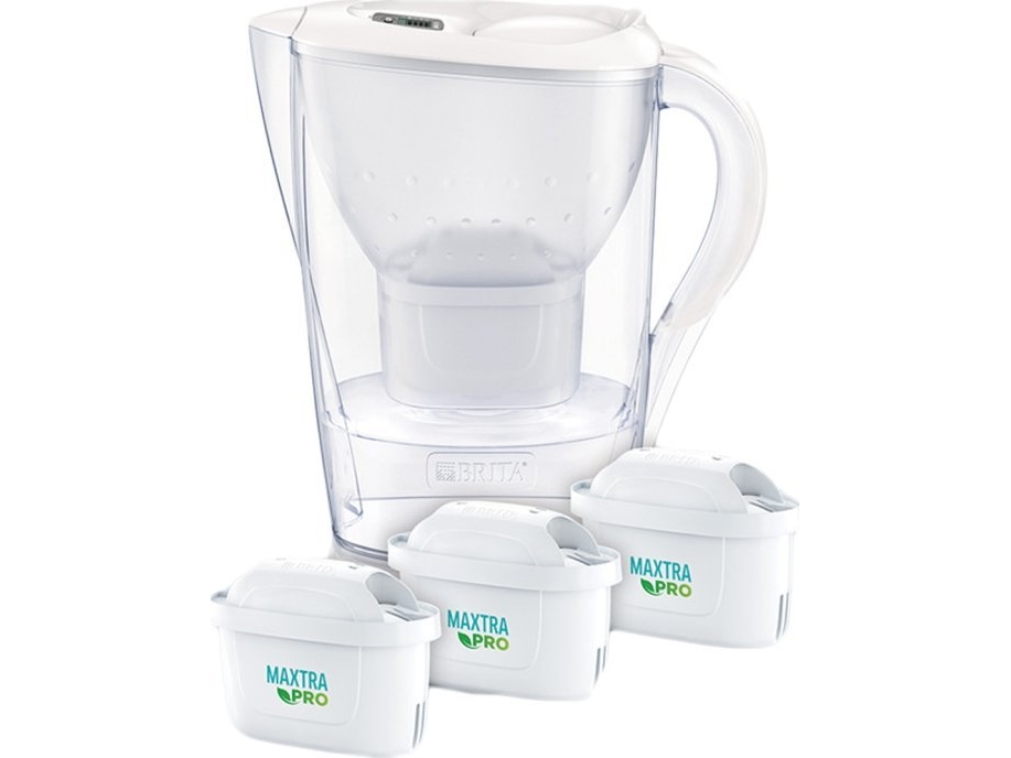 BRITA MARELLA 2,4 l vattenkanna, vit + 3 Maxtra Pro-filter | Köksutrustning - Vattenfiltrering - Vattenfiltreringskanna | GameStuff