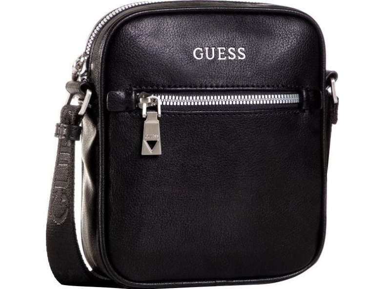 Guess Scala Mini Textil-Umhängetasche, Schwarz