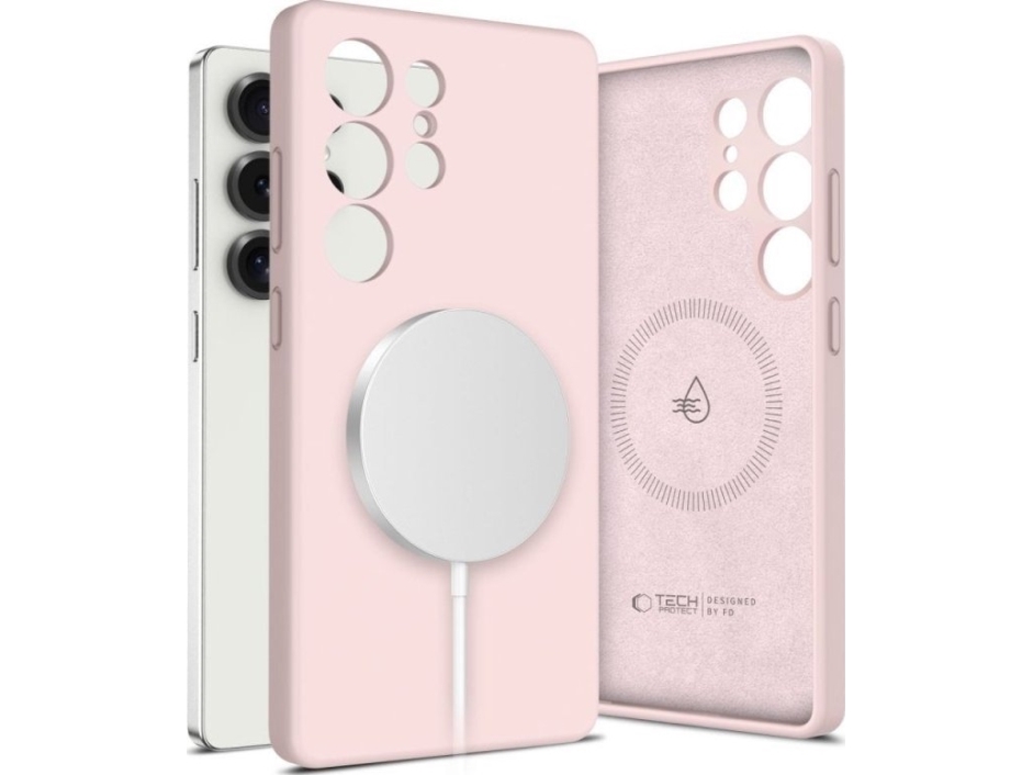 Tech-Protect Galaxy S25 Ultra Magsafe Cover, Silikone, Rosa