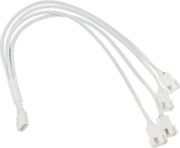 Kolink 1-4 PWM Fan Splitter Cable –  35cm, braided, baltas