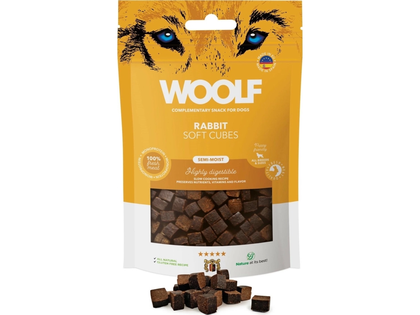 WOOLF Woolf Soft Cubes Monoprotein Rabbit 100g | Sällskapsdjur - Hund - Hundgodis | GameStuff