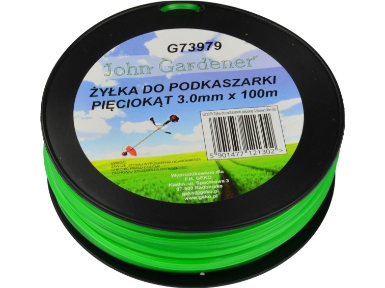 Geko Trimmerin johto viisikulmio 3.0mmx100m (20)