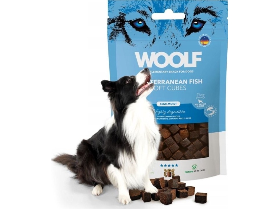 WOOLF Soft Cubes Medelhavsfisk godis till hund 100g | Sällskapsdjur - Hund - Hundgodis | GameStuff