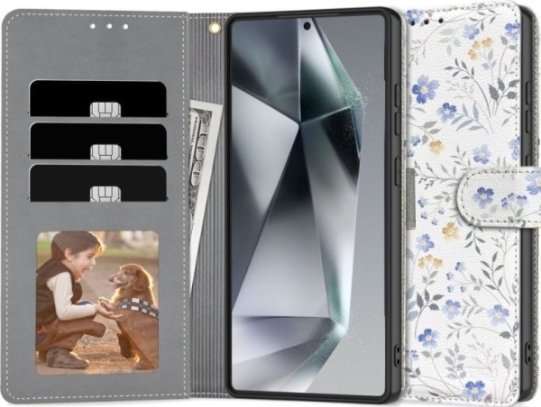 Tech-Protect Galaxy S25 Wallet Mit Kartenschlitz Spring Flowers
