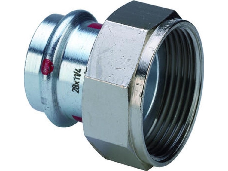 VIEGA Prestabo forskruning 3/4 x15 mmaf ulegeret stål, fladpakmuffe/muffe , SC-contur