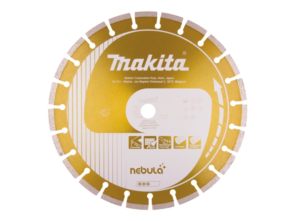 Makita Nebula - Diamantskæreskive - for beton, mursten, forstærket beton, kalksten, finkornet sandsten - 350 mm - for Makita CE001GZ