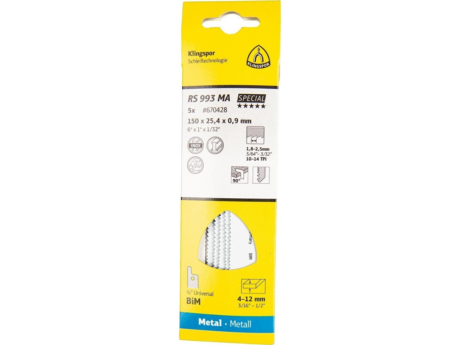 Klingspor sågblad till sticksåg 150x25,4x0,9 mm RS 993 MA / 5 st | Elverktyg - Sågblad - Tigersågblad | GameStuff