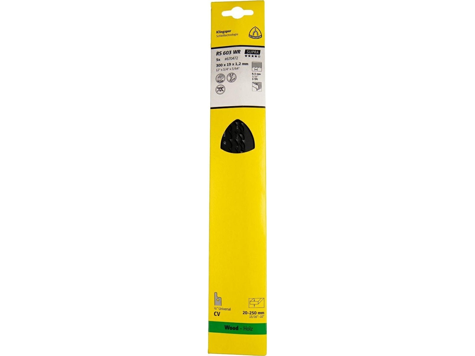 Klingspor Klingspor Säbelsägeblatt 300X19x1,2Mm Rs 603 Wr /5 Stk.