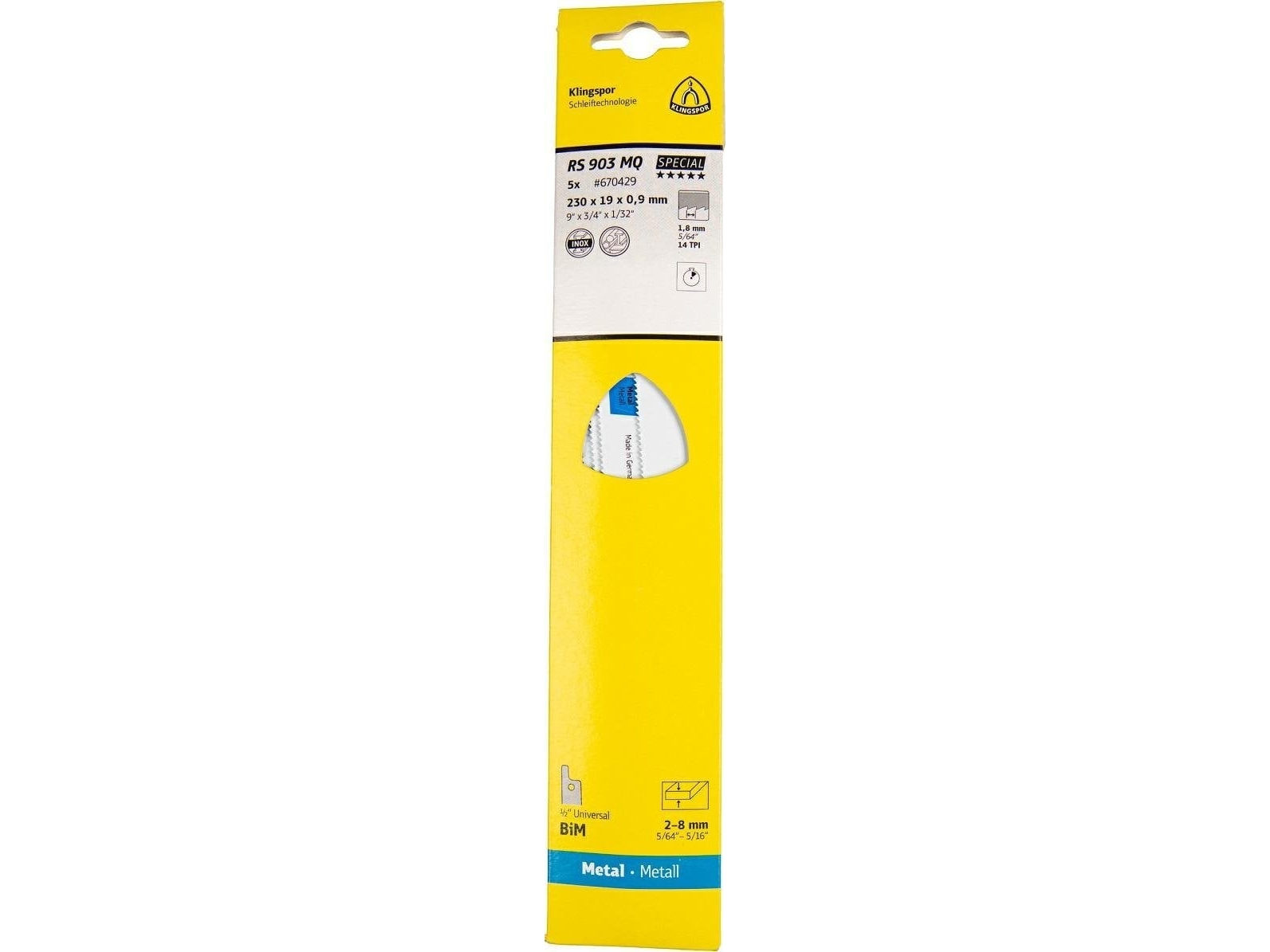 Klingspor sticks&aring;gblad 230x19x0,9 mm RS 903 MQ (5 st.)