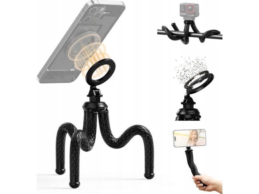 Telesin Flexibler Telefonständer (Schwarz)