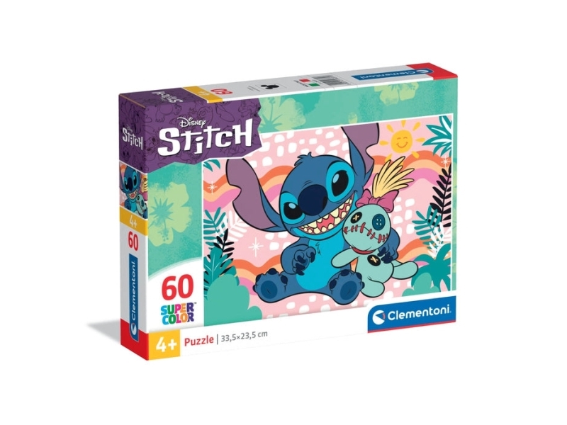 Clementoni Puslespil - Disney Stitch - Super Color - 60 Brikker
