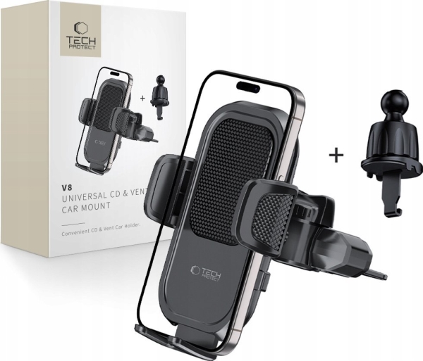 TECH-PROTECT V8 UNIVERSAL CD & VENT CAR MOUNT BLACK | Tele & GPS - Mobil tillbehör - Bilhållare | GameStuff