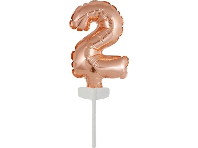 Amscan Folienballon Mini Nummer 2 Rosa Gold 8X12cm