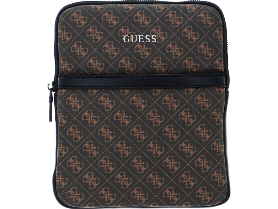 Guess Vezzola Flat Top Zip Textil-Umhängetasche, Braun (Für Herren)