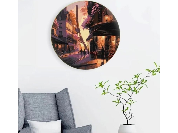 Painting by numbers round - Eiffel Tower | Skola & Hobby - Konstmaterial - Dukar | GameStuff