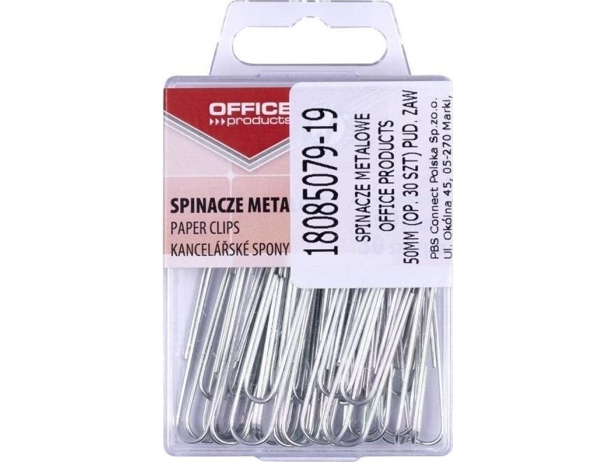 Sølv metalclips 50mm 30stk