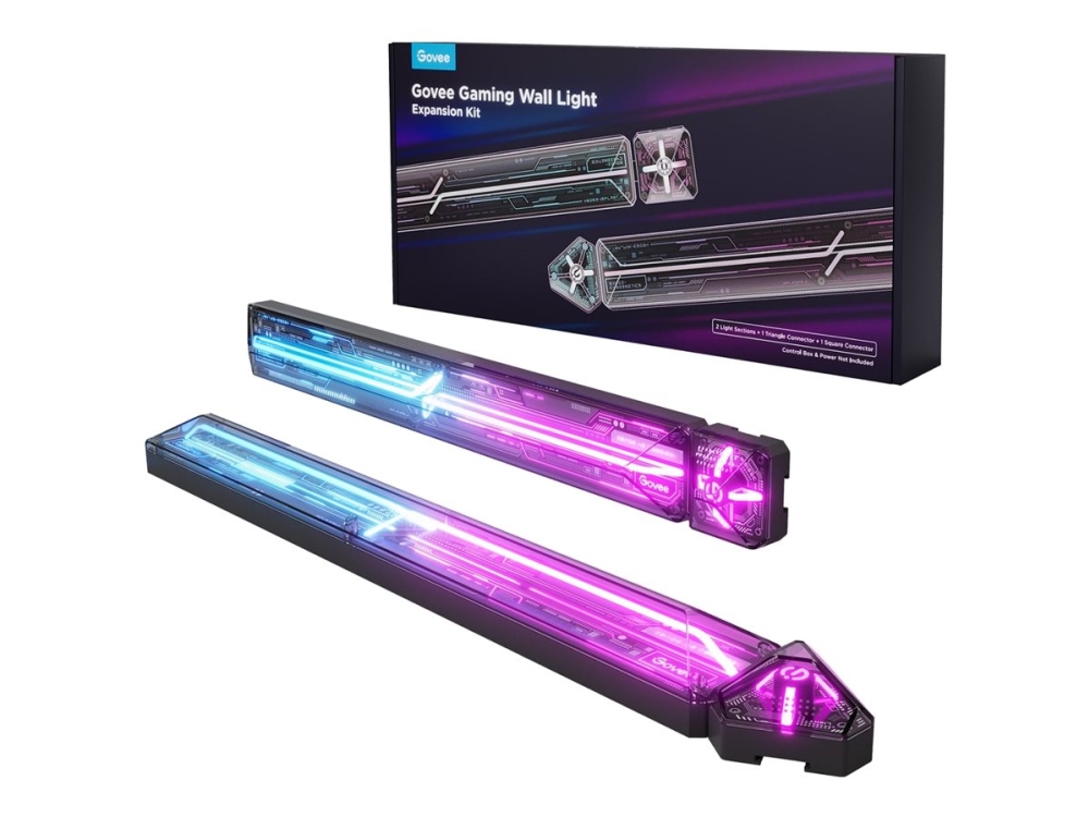 Govee Gaming Wall Light expansionskit (2 rör + 1 fyrkantig kontakt + 1 triangulär kontakt) | Belysning - Utomhusbelysning - Väggbelysning | GameStuff
