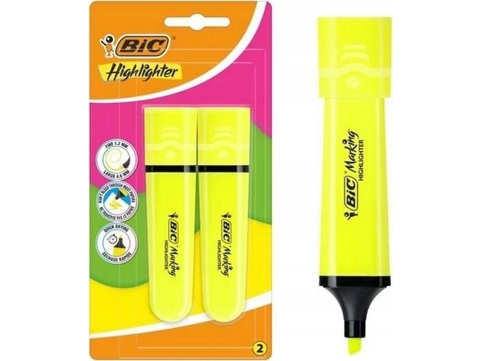 Teka Scope Flach Gelb Neon 2Pcs Bic