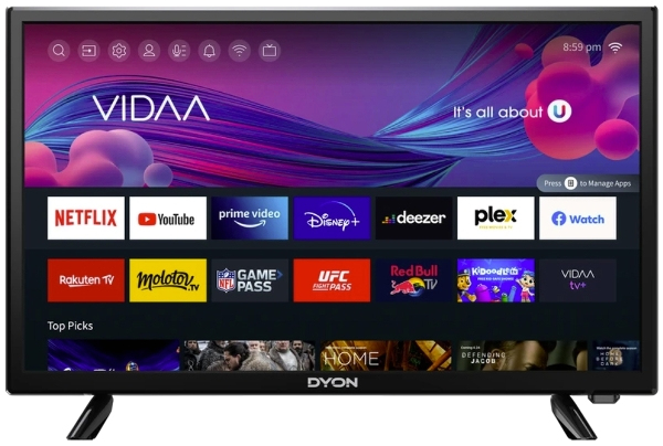Dyon 24 Vx, 61 Cm (24"), 1366 X 768 Pixel, Hd, Smart-Tv, Wlan, Schwarz