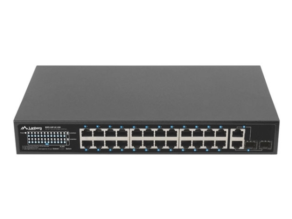Lanberg Rsfe-24P-2C-250, Ikke Administreret, Gigabit Ethernet (10/100/1000), Strøm Over Ethernet (Poe), Stativ-Montering, 1U