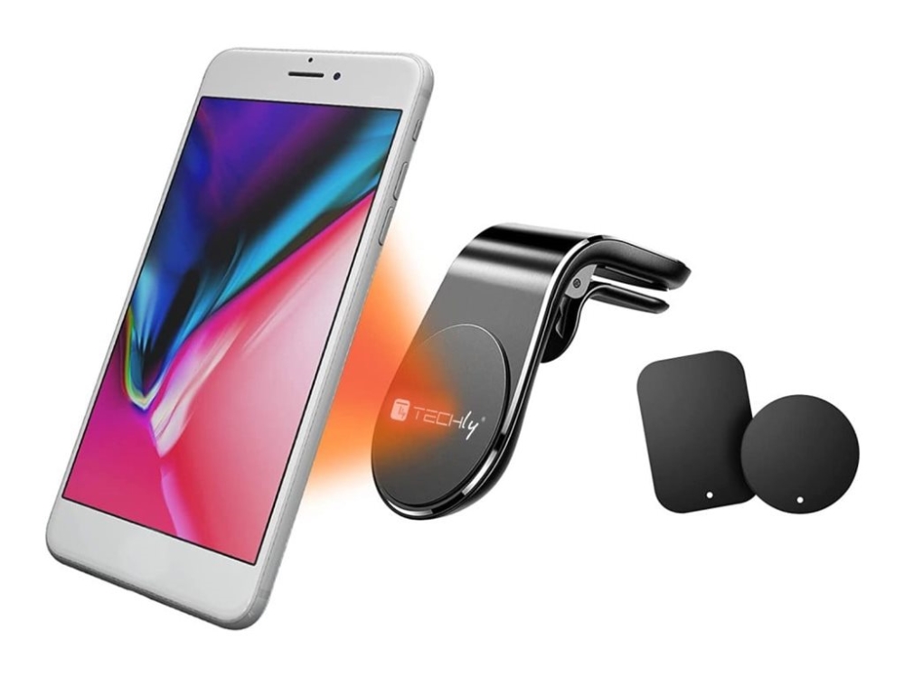 Techly - Magnetholder For Mobiltelefon - Fra 3,5" Til 6,5" - Sort