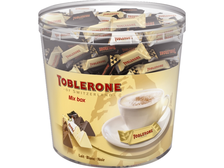 Chokolade Toblerone Tiny Mix Box 904g Mælk/Hvid/Mørk Ca. 113 stk,904 g/sp