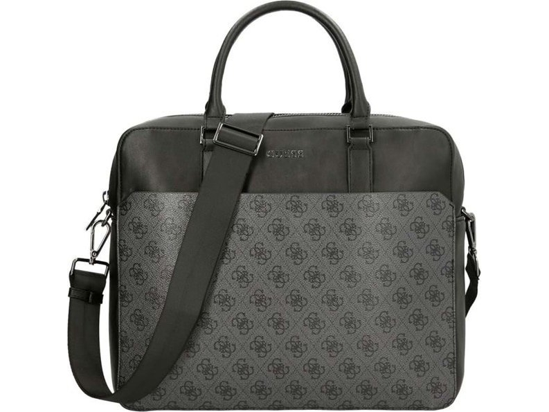 Guess Vezzola Polyurethane Textile Briefcase Computer Black 35 X 29 X 9 Cm For Men For Men