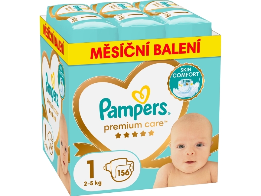 Pampers Premium Care Tape Sauskelnės, 1 Dydis, 156 vnt., 2–5 kg | Baby & barn - Blöjbyte - Blöja | GameStuff