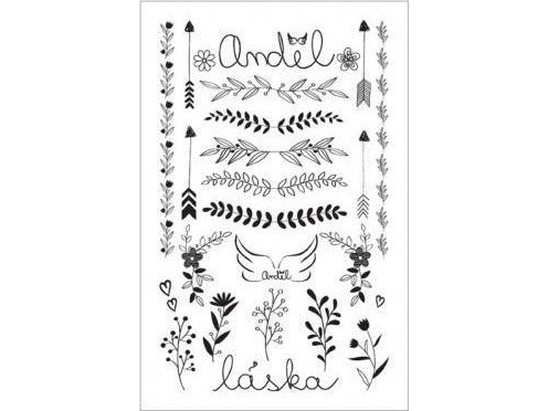 Tatoveringsmønster kærlighed/engel 8,5x13 cm