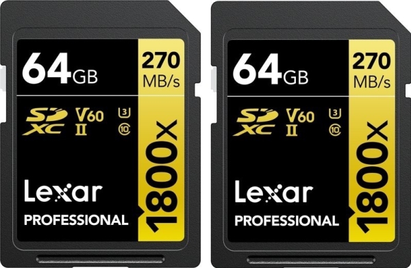 Karta Lexar Lexar Pro 1800X Sdxc U3 (V60) Uhs-Ii R270/W180 64Gb - 2Pack