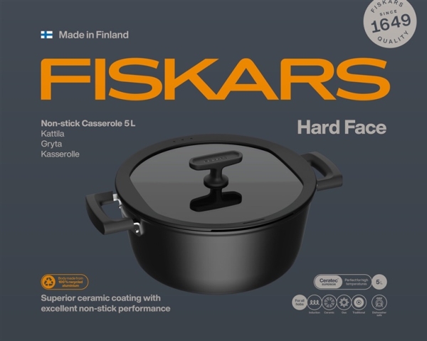 Casserole Hard Face 5L With Lid