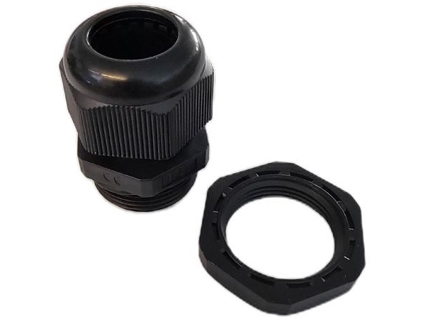 Kabelförskruvning M32, RAL 9005, med mutter, polyamid, UL, IP68, kabeldiameter 16-21mm | N - A | GameStuff