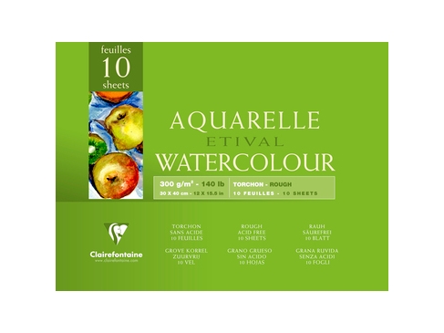 Clairefontaine 96562C, Taidepaperialusta, 300 g/m², 10 arkkia