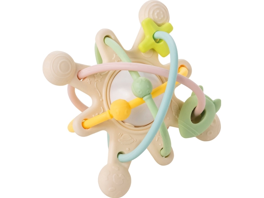 NATTOU Silikoninis barškutis Galaktika, rudas