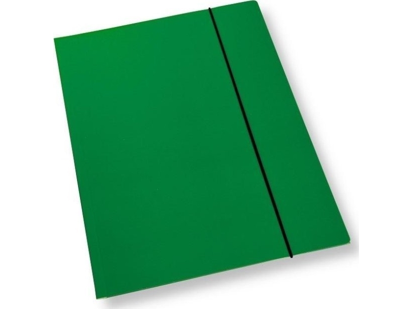 A4 Folder With Rubber Band Lacquer Green 350Gsm (10Pcs)