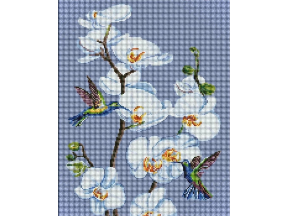 Diamond Mosaic - Flowering Orchids 40X50cm