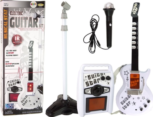 Leantoys Elektrisk Guitar Med Mikrofon Batteri Lean Toys