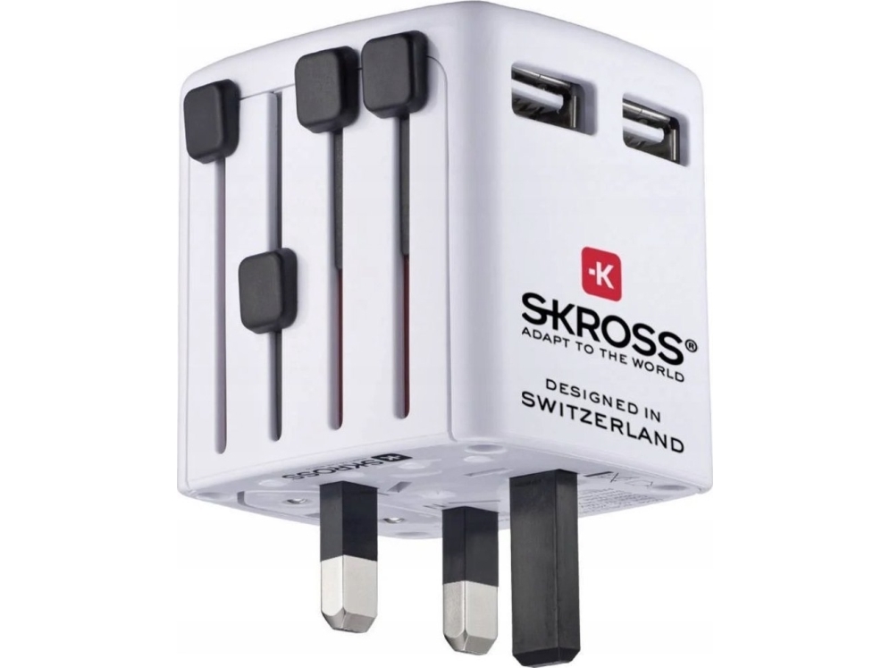 Skross 00215277, Tyyppi A, 100-250 V, Valkoinen, 2,4 A, 2,4 A