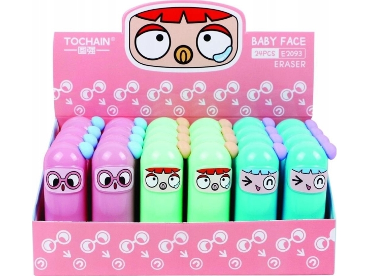 Baby Face koteloitu lyijykynän pyyhekumi (24kpl)