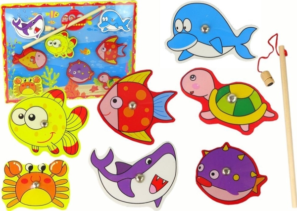 Träfiskfångare Färgad magnet LEAN Toys | Leksaker - Bilar och andra fordon - Träfordon | GameStuff