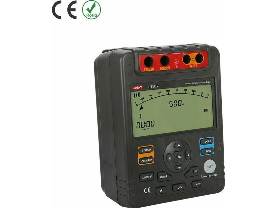 Uni-T Izoliacijos Varžos Matuoklis Ut512 Lcd (9999) 19Mm Stulpelis 29Segm.