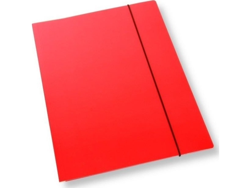 A4 Folder With Rubber Band Lacquer Red 350Gsm (10Pcs)