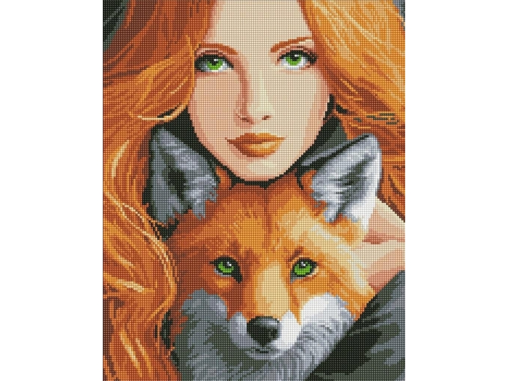 Diamant-Mosaik - Feuriger Fuchs 40X50cm