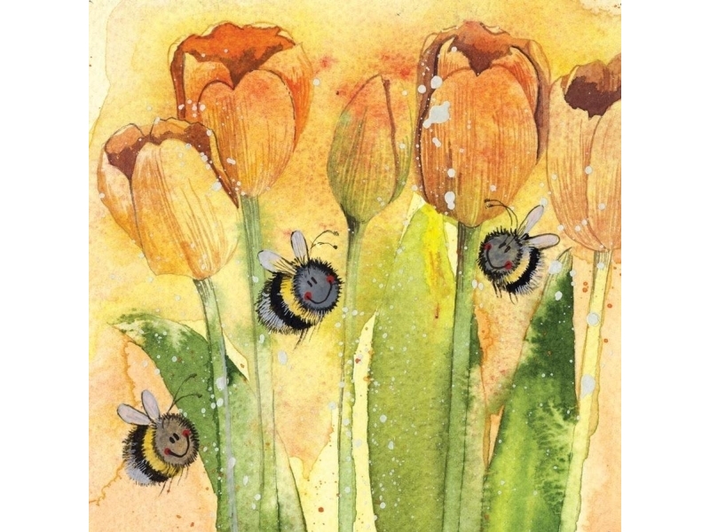 Ac795 Tulpen Und Bienen Karte