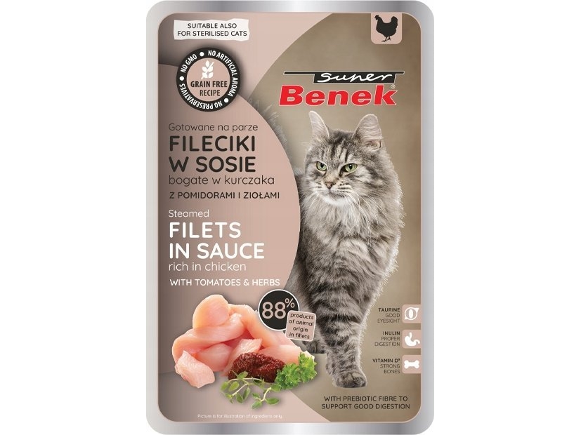 Certech Super Benek Sasz.Kot 85 G Hähnchenfilets In Soße Mit Tomaten (/28)