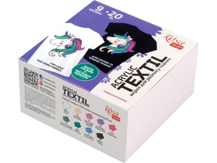 Unicorn textilfärger 20ml 9 färger | Skola & Hobby - Konstmaterial - Akvareller och vattenfärger | GameStuff