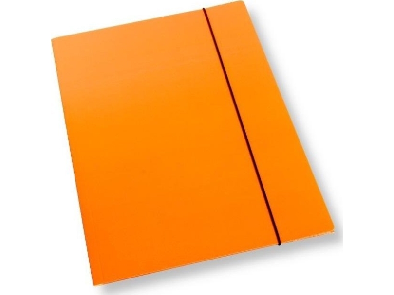 A4 Folder With Rubber Band Varnish Orange 350Gsm (10Pcs)