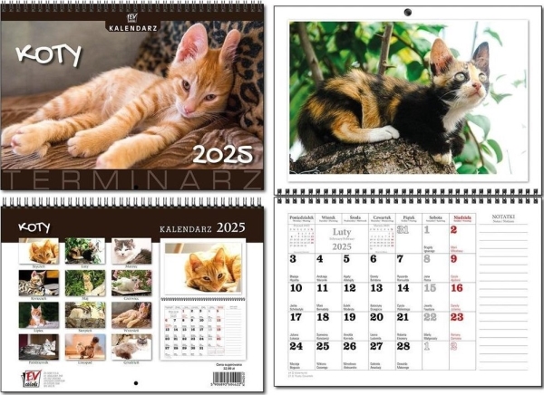 Kalender 2025 A4 Skema 13 Ark Cats